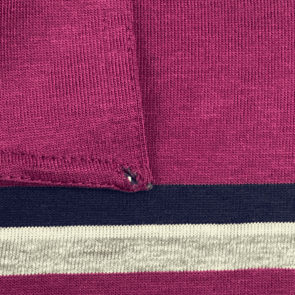 Vintage Penguin Polo Shirt Adult LARGE Original Grand Slam Purple Striped 80s - Picture 4 of 6